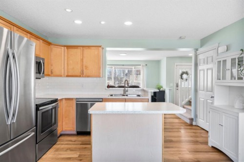 327 Copperstone Grove Se, Calgary, AB - Indoor Photo Showing Kitchen With Stainless Steel Kitchen With Double Sink