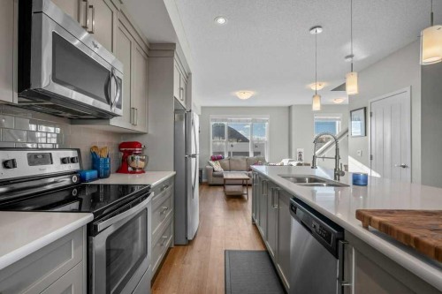 209 New Brighton Walk Se, Calgary, AB - Indoor Photo Showing Kitchen With Double Sink With Upgraded Kitchen