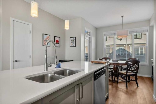 209 New Brighton Walk Se, Calgary, AB - Indoor Photo Showing Kitchen With Double Sink
