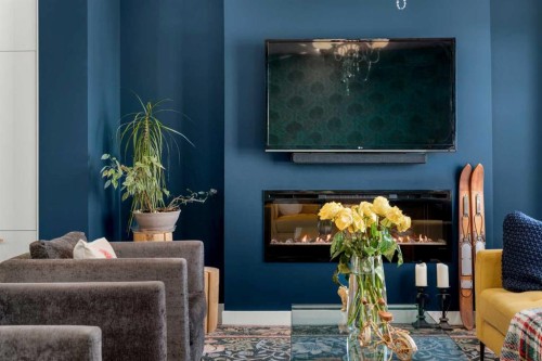 8161 8 Avenue, Calgary, AB - Indoor With Fireplace