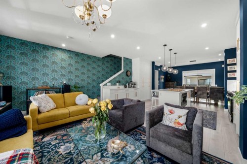 8161 8 Avenue, Calgary, AB - Indoor Photo Showing Living Room