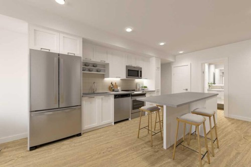 708-210 18 Avenue Sw, Calgary, AB - Indoor Photo Showing Kitchen With Stainless Steel Kitchen With Upgraded Kitchen
