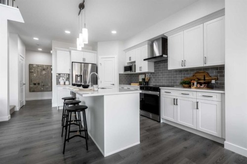 178 Sora Way Se, Calgary, AB - Indoor Photo Showing Kitchen With Upgraded Kitchen