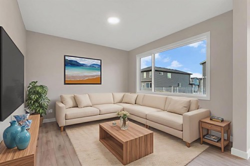 24 Corner Glen Green Ne, Calgary, AB - Indoor Photo Showing Living Room