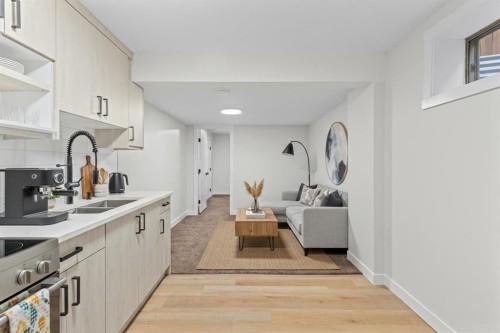 52 Martin Crossing Rise Ne, Calgary, AB - Indoor Photo Showing Kitchen With Double Sink
