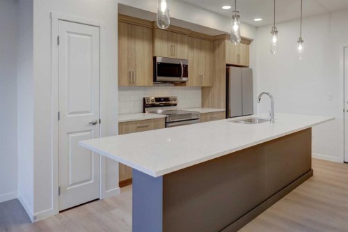 119-245 Edith Place Nw, Calgary, AB - Indoor Photo Showing Kitchen With Upgraded Kitchen