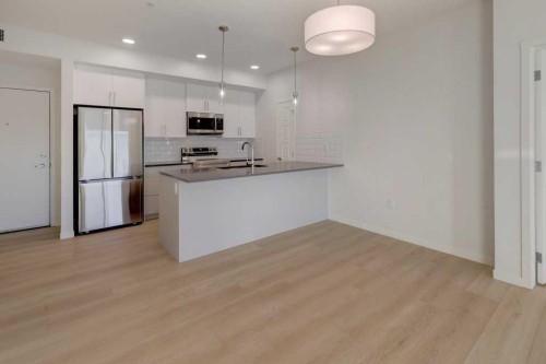 124-245 Edith Place Nw, Calgary, AB - Indoor Photo Showing Kitchen With Upgraded Kitchen