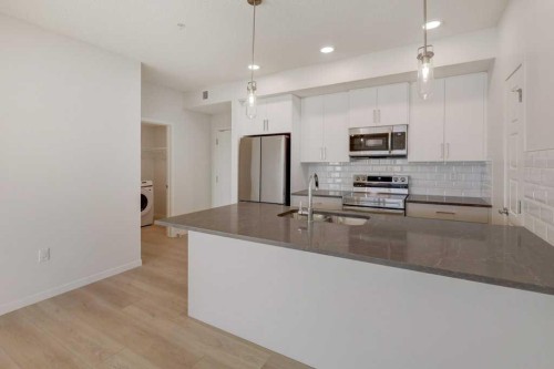 124-245 Edith Place Nw, Calgary, AB - Indoor Photo Showing Kitchen With Upgraded Kitchen