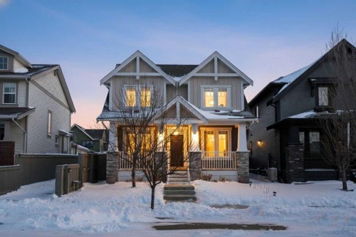 346 Cooperstown Common Sw, Airdrie, AB - Outdoor With Deck Patio Veranda With Facade