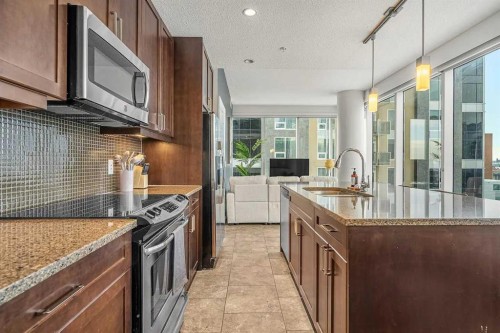 802-211 13 Avenue Se, Calgary, AB - Indoor Photo Showing Kitchen With Upgraded Kitchen