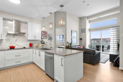 607-11 Mahogany Circle Se, Calgary, AB - Indoor Photo Showing Kitchen With Double Sink With Upgraded Kitchen