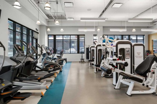 607-11 Mahogany Circle Se, Calgary, AB - Indoor Photo Showing Gym Room