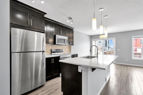 274 Auburn Meadows Place Se, Calgary, AB - Indoor Photo Showing Kitchen With Stainless Steel Kitchen With Double Sink With Upgraded Kitchen
