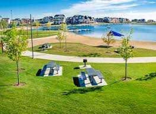 35 Mahogany Crescent Se, Calgary, AB - Outdoor With Body Of Water With View