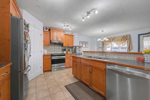 284 Hawkmere View, Chestermere, AB - Indoor Photo Showing Kitchen With Double Sink