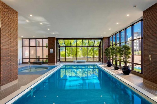 1001A-500 Eau Claire Avenue Sw, Calgary, AB - Indoor Photo Showing Other Room With In Ground Pool