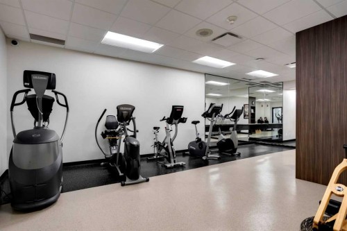 1001A-500 Eau Claire Avenue Sw, Calgary, AB - Indoor Photo Showing Gym Room