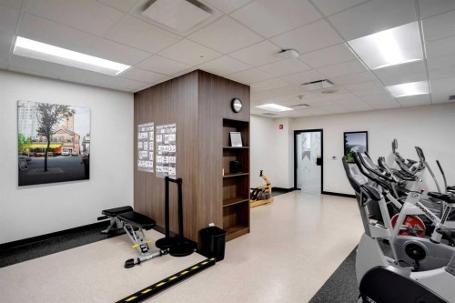 1001A-500 Eau Claire Avenue Sw, Calgary, AB - Indoor Photo Showing Gym Room