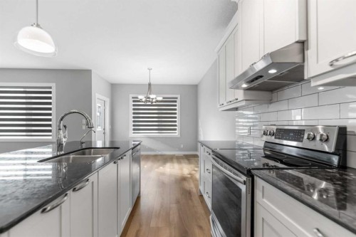 625 Midtown Place, Airdrie, AB - Indoor Photo Showing Kitchen With Stainless Steel Kitchen With Double Sink With Upgraded Kitchen