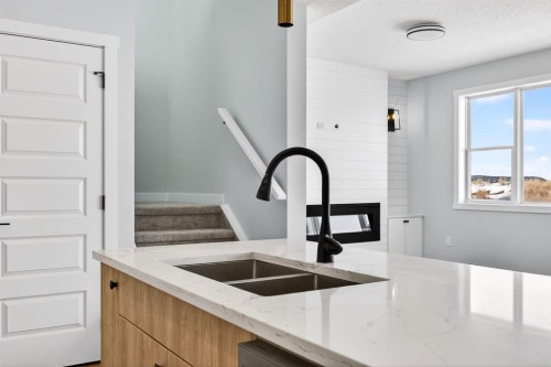 3426 Victory Way, Olds, AB - Indoor Photo Showing Kitchen With Double Sink