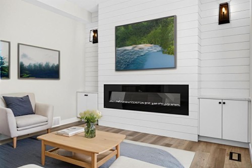 3426 Victory Way, Olds, AB - Indoor Photo Showing Living Room With Fireplace