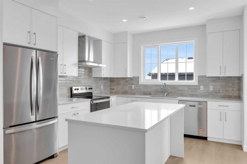 131 Ricardo Ranch Avenue Se, Calgary, AB - Indoor Photo Showing Kitchen With Stainless Steel Kitchen With Upgraded Kitchen