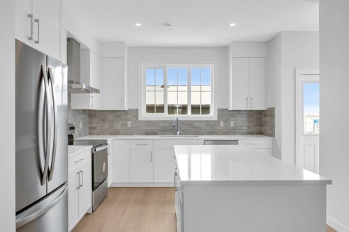 131 Ricardo Ranch Avenue Se, Calgary, AB - Indoor Photo Showing Kitchen With Stainless Steel Kitchen With Upgraded Kitchen