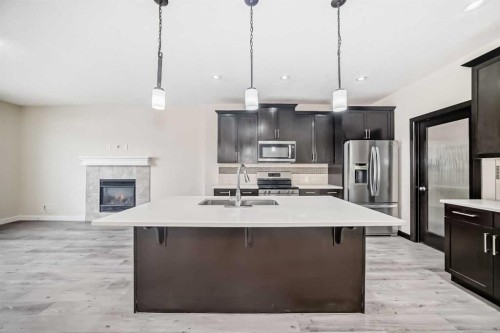 437 Redstone Grove Ne, Calgary, AB - Indoor Photo Showing Kitchen With Double Sink With Upgraded Kitchen