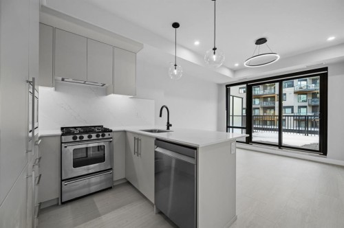 307-8375 Broadcast Avenue Sw, Calgary, AB - Indoor Photo Showing Kitchen With Upgraded Kitchen