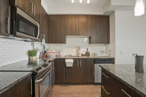 206-12 Sage Hill Terrace Nw, Calgary, AB - Indoor Photo Showing Kitchen With Stainless Steel Kitchen With Upgraded Kitchen