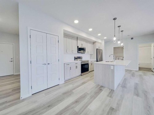 2412-220 Seton Grove Se, Calgary, AB - Indoor Photo Showing Kitchen With Upgraded Kitchen