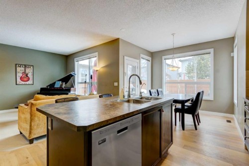 185 Brightonstone Landing Se, Calgary, AB - Indoor Photo Showing Kitchen With Double Sink
