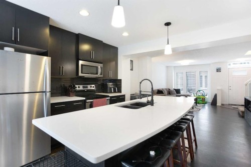 210 Auburn Bay Square Se, Calgary, AB - Indoor Photo Showing Kitchen With Stainless Steel Kitchen With Double Sink With Upgraded Kitchen