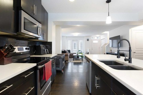 210 Auburn Bay Square Se, Calgary, AB - Indoor Photo Showing Kitchen With Double Sink With Upgraded Kitchen