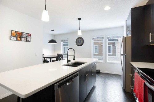 210 Auburn Bay Square Se, Calgary, AB - Indoor Photo Showing Kitchen With Stainless Steel Kitchen With Double Sink With Upgraded Kitchen