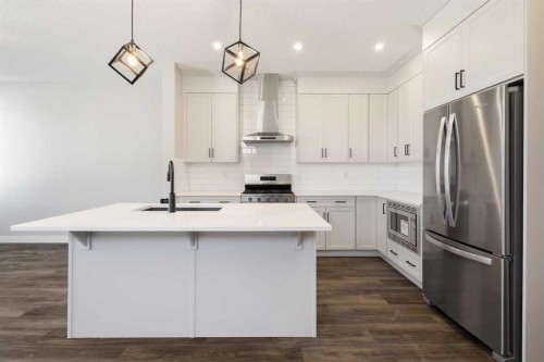 14926 24 Street Nw, Calgary, AB - Indoor Photo Showing Kitchen With Stainless Steel Kitchen With Upgraded Kitchen