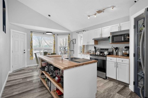 38 Canoe Circle Sw, Airdrie, AB - Indoor Photo Showing Kitchen With Double Sink