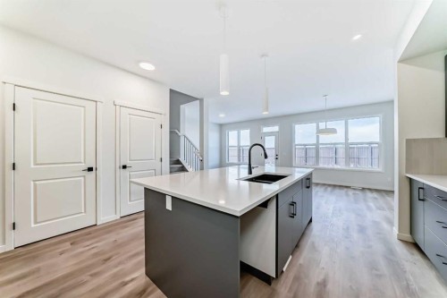 54 Bartlett Row Se, Calgary, AB - Indoor Photo Showing Kitchen With Double Sink With Upgraded Kitchen