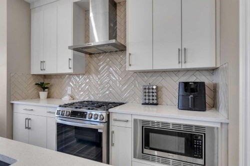 521 Corner Meadows Way Ne, Calgary, AB - Indoor Photo Showing Kitchen With Stainless Steel Kitchen With Upgraded Kitchen