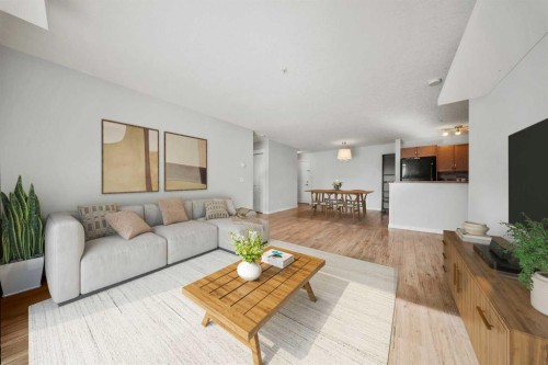 2223-115 Prestwick Villas Se, Calgary, AB - Indoor Photo Showing Living Room