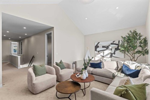 47 Sundown Crescent, Cochrane, AB - Indoor Photo Showing Living Room