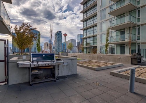 1607-1122 3 Street Se, Calgary, AB - Outdoor With Balcony