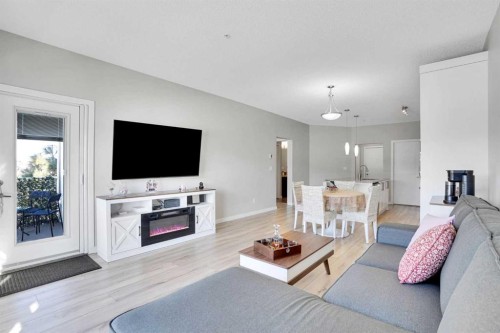 208-402 Marquis Lane Se, Calgary, AB - Indoor Photo Showing Living Room
