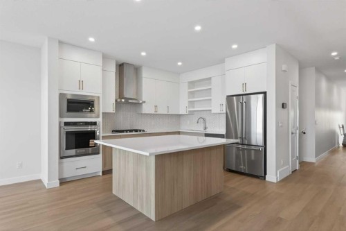 159 Greenwich Drive Nw, Calgary, AB - Indoor Photo Showing Kitchen With Stainless Steel Kitchen With Upgraded Kitchen