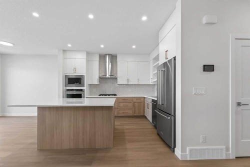 159 Greenwich Drive Nw, Calgary, AB - Indoor Photo Showing Kitchen With Stainless Steel Kitchen With Upgraded Kitchen