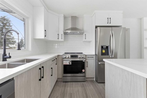 1412 19 Street Ne, Calgary, AB - Indoor Photo Showing Kitchen With Double Sink With Upgraded Kitchen
