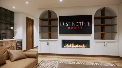 432 Mountain Tranquility Place, Canmore, AB - Indoor Photo Showing Living Room With Fireplace