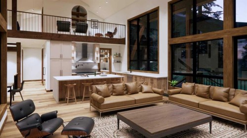 432 Mountain Tranquility Place, Canmore, AB - Indoor Photo Showing Living Room