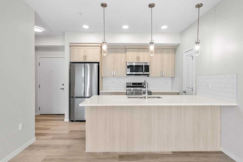 2411-33 Carringham Gate Nw, Calgary, AB - Indoor Photo Showing Kitchen With Stainless Steel Kitchen With Upgraded Kitchen