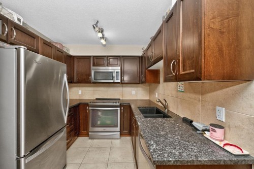 1303-6118 80 Avenue Ne, Calgary, AB - Indoor Photo Showing Kitchen With Stainless Steel Kitchen With Double Sink